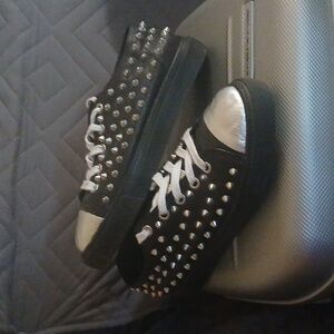 Black Leather and Silver Studded Sneakers By:Otto MENS SIZE 8
